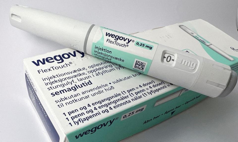 PHOTO: A 0.25 mg injection pen of Novo Nordisk's weight-loss drug Wegovy is shown in this photo illustration in Oslo, Norway, Sept. 1, 2023. (Victoria Klesty/Illustration via Reuters, FILE)