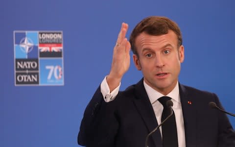 Emmanuel Macron led criticism of Turkey at the summit - Credit: &nbsp;LUDOVIC MARIN/AFP via Getty Images