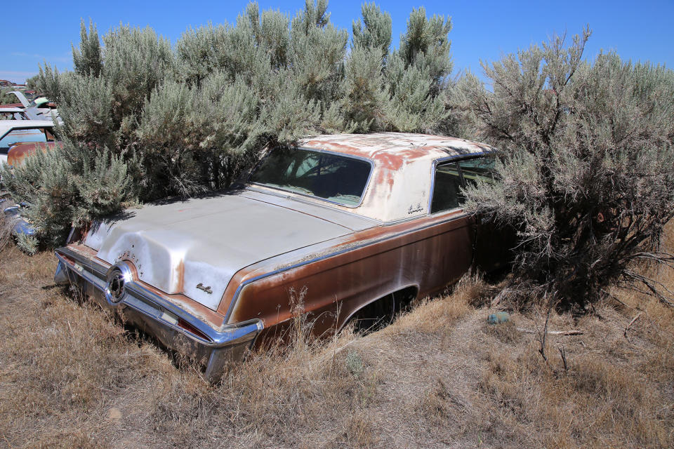 <p>Whoever purchased this Imperial Crown Coupe two-door hardtop in 1965 specified it with the optional vinyl roof. But unfortunately there’s not much left of it now. It’s also lost its front right fender and a couple of bits of trim. On the positive side, the tan interior is complete, the V8 engine and auto transmission are in place, and it’s rust-free. </p><p>This classic could be yours for $4,500.</p>