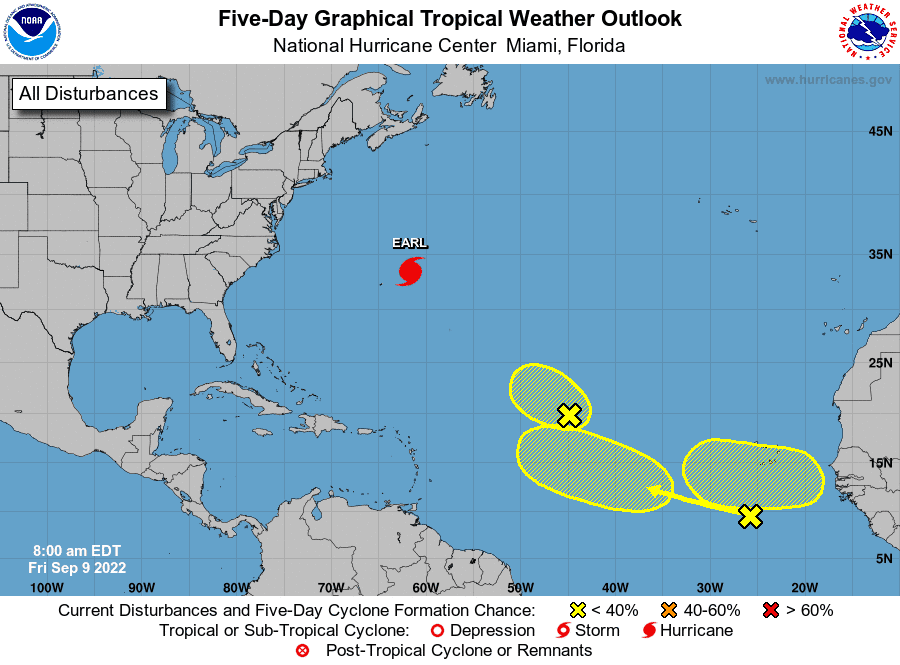 Tropical conditions 8 a.m. Sept. 8, 2022.