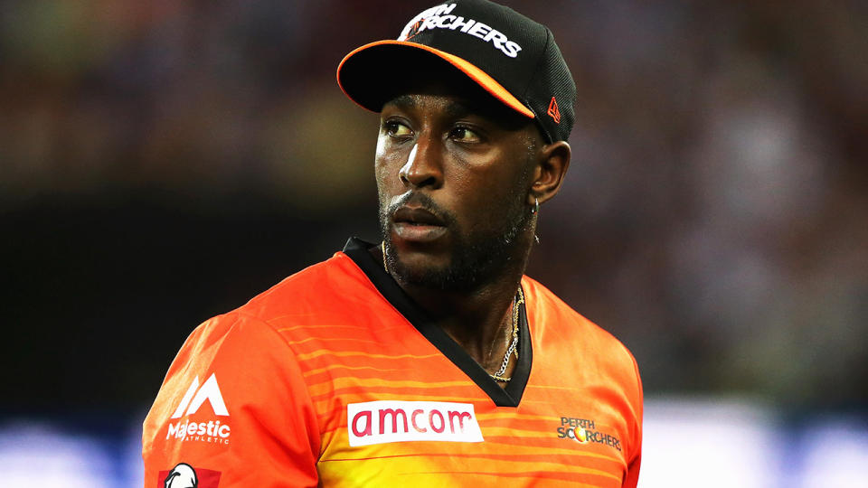 Michael Carberry is pictured playing for the Perth Scorchers in 2015.