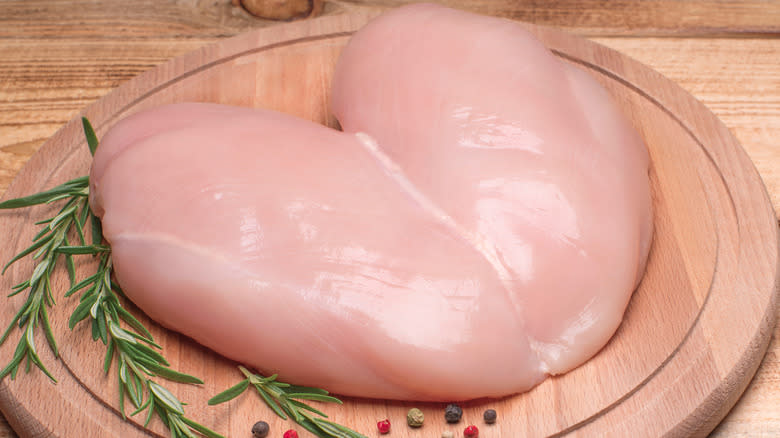 Raw butterflied chicken