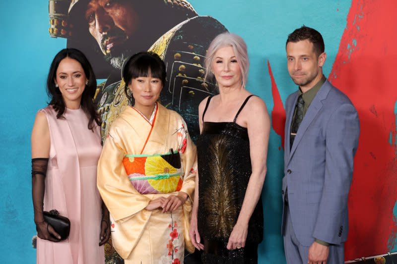 Left to right, Rachel Kondo, Eriko Miyagawa, Michaela Clavell and Justin Marks attend the premiere of the Hulu TV mini series "Shogun" at the Academy Museum in Los Angeles on February 13. File Photo by Greg Grudt/UPI