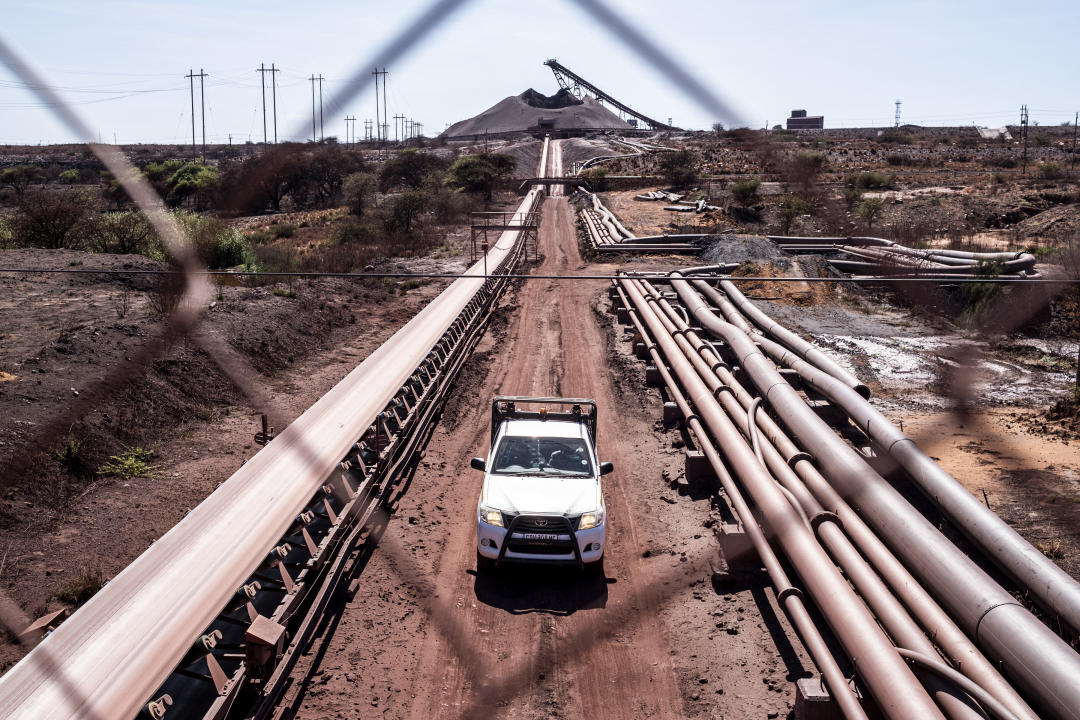 TOPSHOT - A vehicle drives at the Anglo American Sishen Iron Ore mine near Kathu on November 22, 2023. (Photo by EMMANUEL CROSET / AFP) (Photo by EMMANUEL CROSET/AFP via Getty Images)