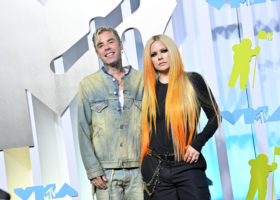 NEWARK, NEW JERSEY - AUGUST 28:  Mod Sun and Avril Lavigne attend the 2022 MTV Video Music Awards at Prudential Center on August 28, 2022 in Newark, New Jersey. (Photo by Axelle/Bauer-Griffin/FilmMagic)