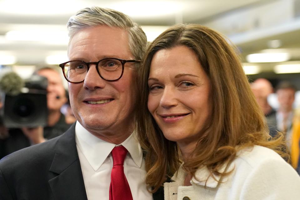 Labour leader Sir Keir Starmer and his wife Victoria arrive at his election count (PA Wire)