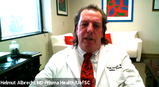 Prisma Health held a statewide media briefing with Dr. Helmut Albrecht, infectious disease specialist. "We are seeing a significant, further increase (in flu cases) over the holidays," Albrecht said.
