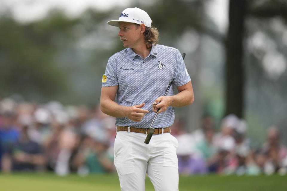 Cameron Smith, of Australia, walks up the sixth fairway during a practice for the Masters golf tournament at Augusta National Golf Club, Tuesday, April 4, 2023, in Augusta, Ga. (AP Photo/Jae C. Hong)