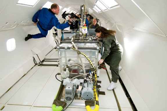 NASA has carried out parabolic flights that mimic microgravity to test "additive manufacturing" – a process that allows for on-call fabrication of spare parts. Work is under way to pursue hardware and procedural changes to make equipment more r