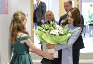 <p>Catherine, Princess of Wales, received a major bouquet of flowers.</p>