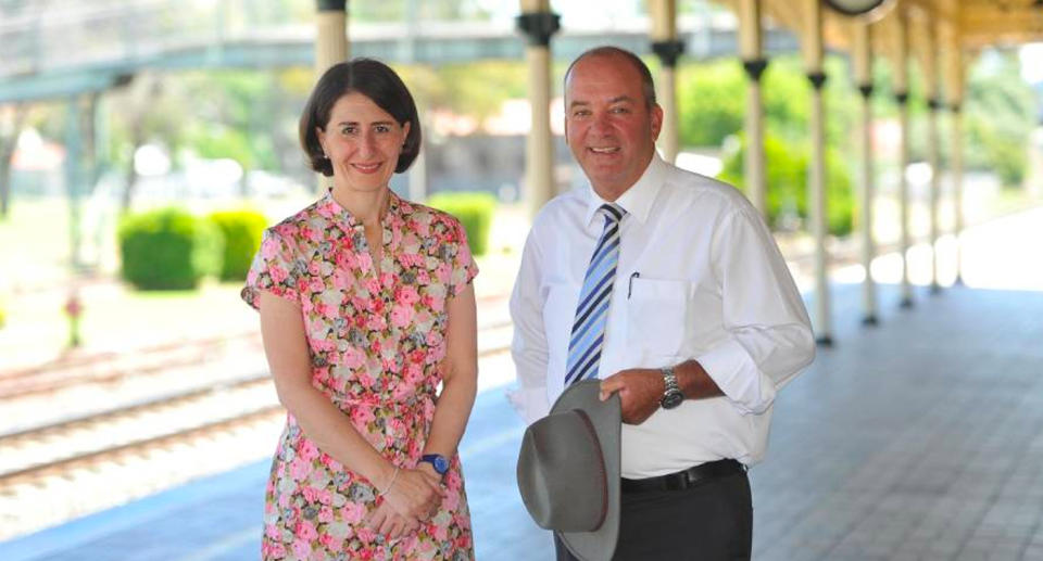 Premier Gladys Berejiklian pictured with former MP Daryl Maguire. Source: Seven