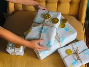 <p>Make the wrapping just as special as the gift inside with this DIY wrapping paper project. Crafters of any age can use a potato stamp and acrylic paint to stamp an allover design in a Hanukkah motif.</p><p><a href="https://toriavey.com/home-garden/homemade-hanukkah-wrapping-paper/" rel="nofollow noopener" target="_blank" data-ylk="slk:Get the tutorial at Tori Avey;elm:context_link;itc:0;sec:content-canvas" class="link "><em>Get the tutorial at Tori Avey</em></a></p>