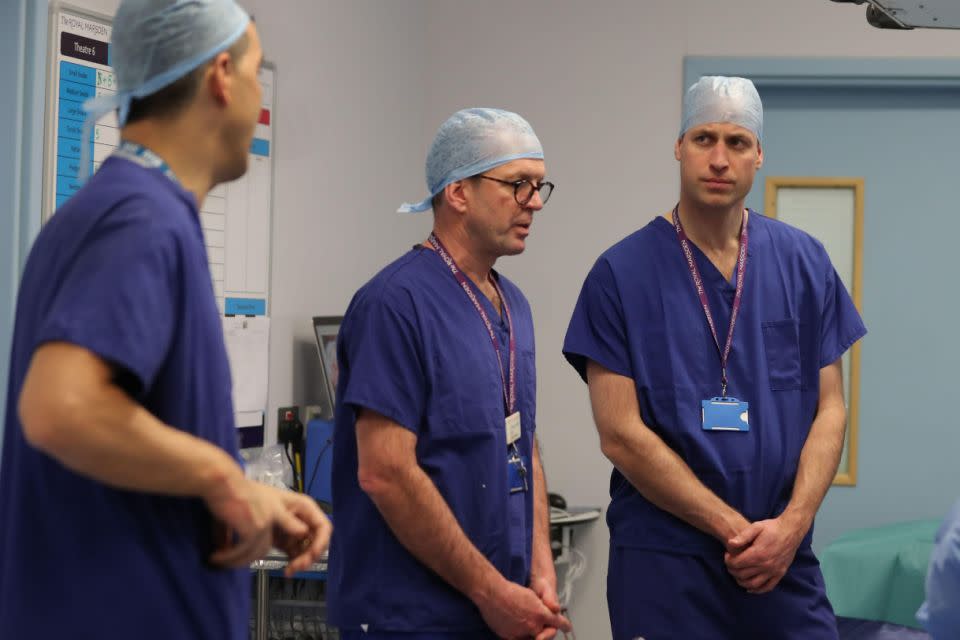 Prince William donned surgical scrubs to watch surgery at Royal Marsden Hospital. Photo: Getty Images