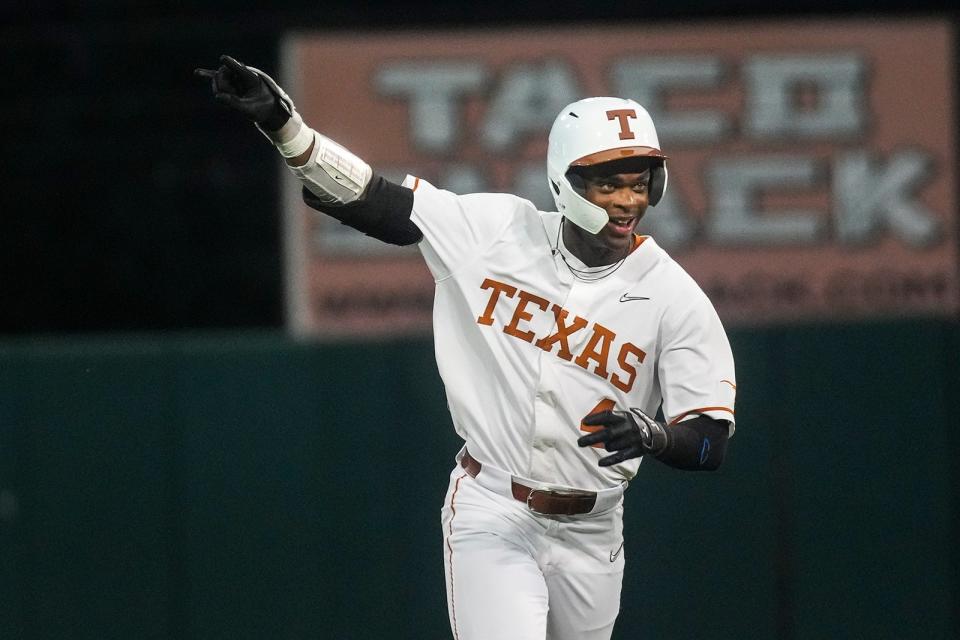 Texas outfielder Porter Brown homered and drove in five runs Friday night, helping the 22nd-ranked Longhorns beat No. 17 Texas Tech in a series opener at Dan Law Field/Rip Griffin Park. It was the first Big 12 game of the season for both teams, who play again at 2 p.m. Saturday and 2 p.m. Sunday.