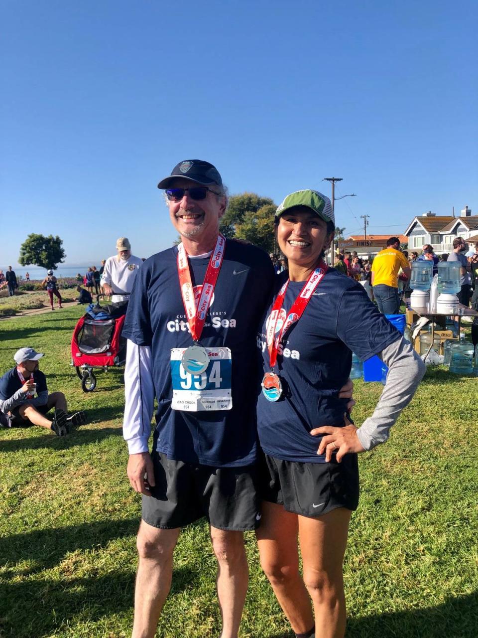 Nelly Caminada found a community through running in San Luis Obispo, she said. Here, she is pictured after running in SLO’s City to the Sea half marathon.