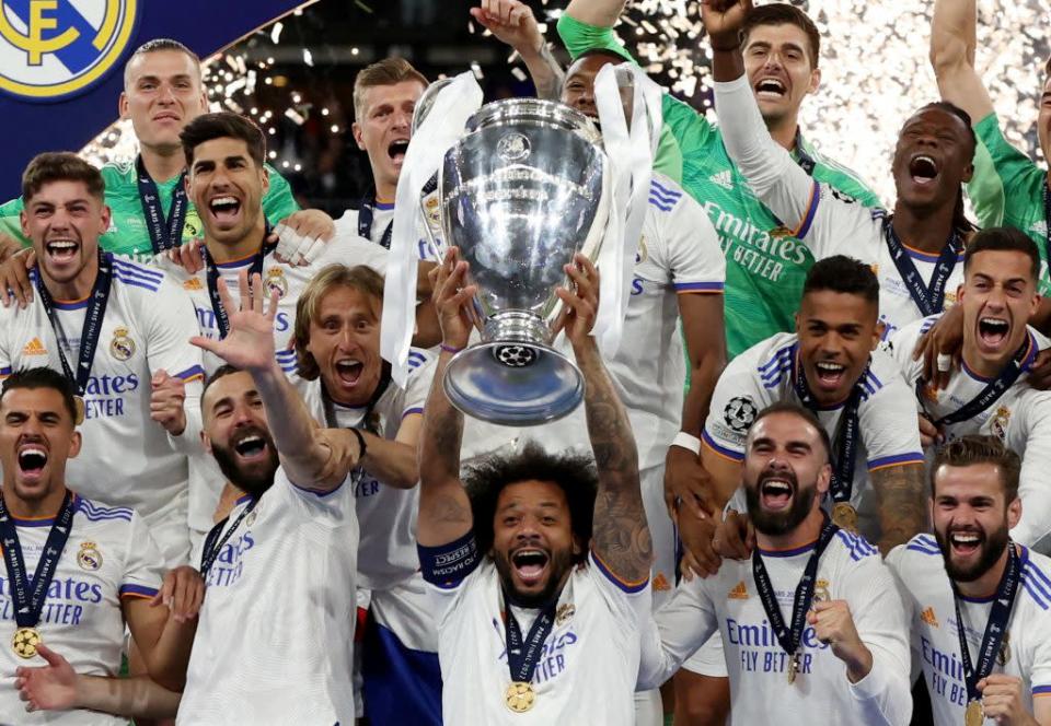 皇家馬德里在歐洲冠軍聯賽決賽中，以1比0擊敗利物浦，第14次稱王。 （路透）