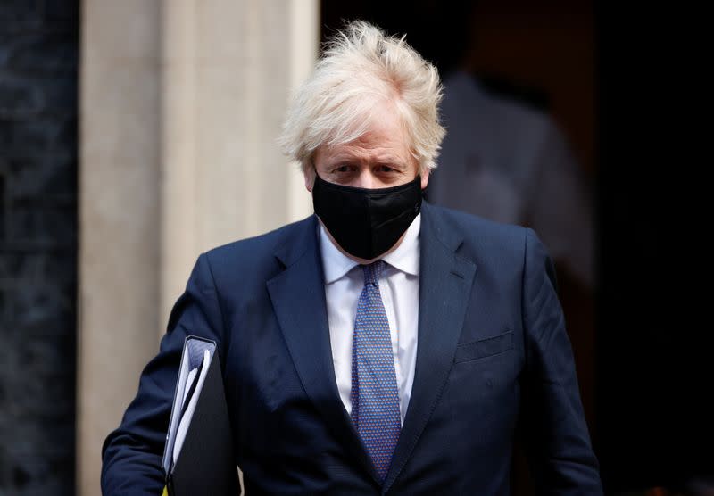 Britain's PM Johnson at Downing Street in London