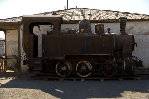 Uno de los trenes desde el cual se transportaba la sal en Humberstone.