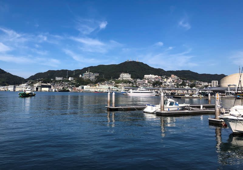 A general view shows Nagasaki port amid the coronavirus disease (COVID-19) outbreak in Nagasaki