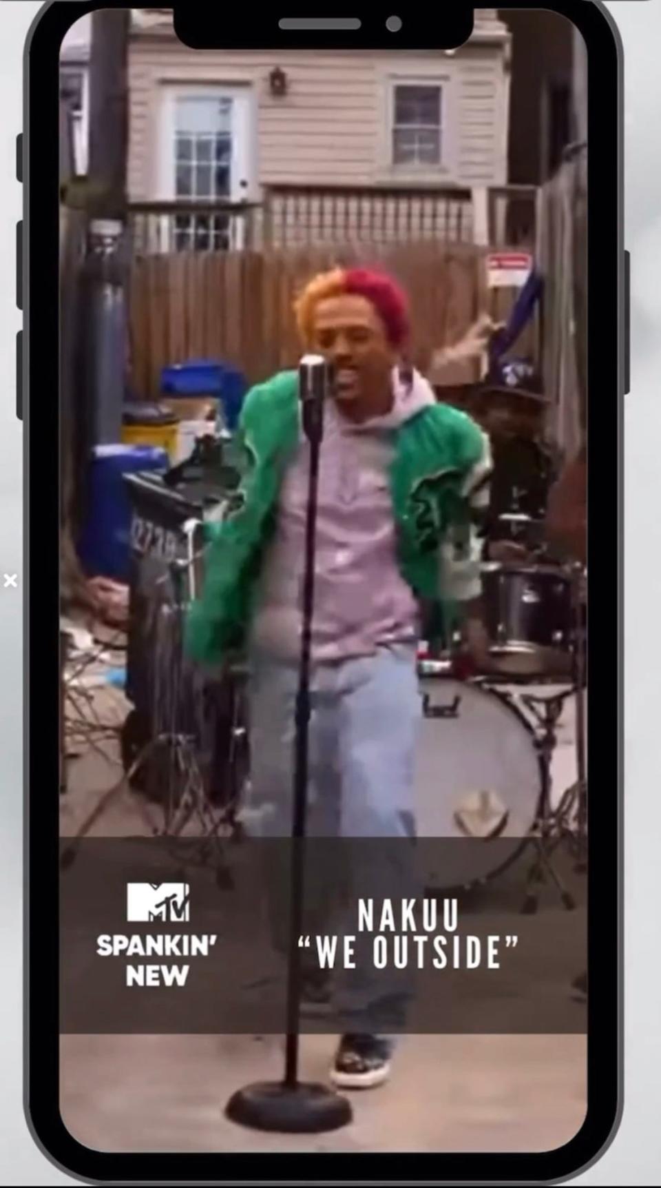 A phone screen grab of Nakuu's 'We Outside' when it debuted on MTV
