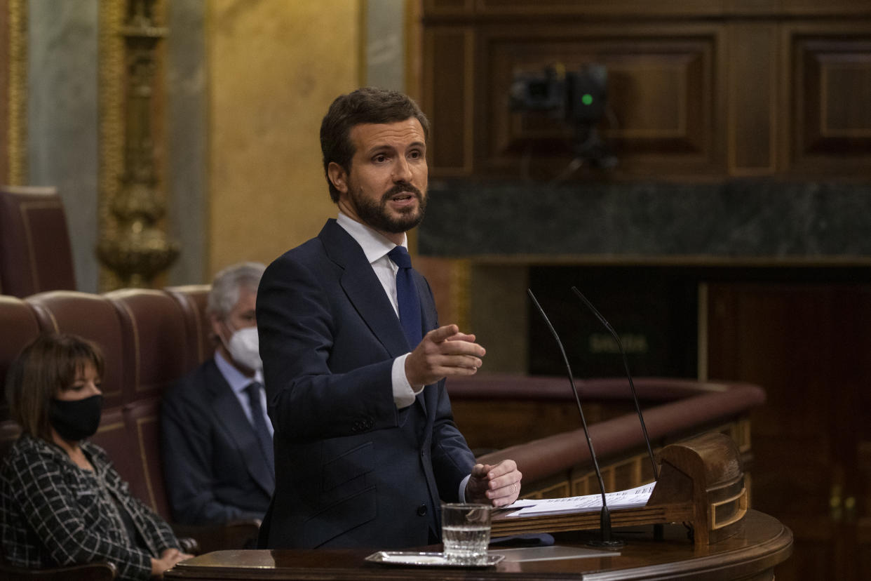 El líder del PP, Pablo Casado, ha arrancado aplausos de diputados ajenos a su partido. (Photo by Pablo Blazquez Dominguez - Pool /Getty Images)