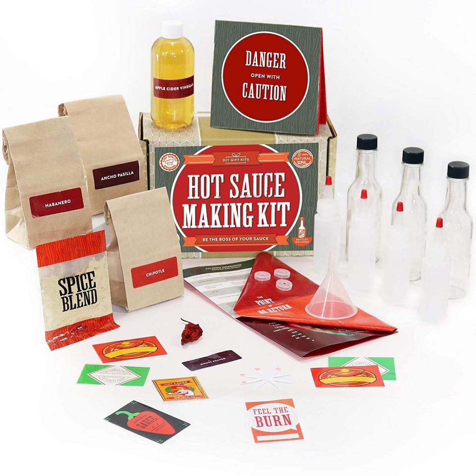 Your father-in-law knows a good sauce when he tastes one. Now, <a href="https://amzn.to/2Z2ETRH" target="_blank" rel="noopener noreferrer">he can blend up his own</a> with this build-your-own set that includes the opportunity to whip up seven different formulations. <a href="https://amzn.to/2Z2ETRH" target="_blank" rel="noopener noreferrer">Get it on Amazon</a>.