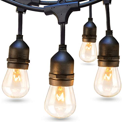 addlon 48 FT Outdoor String Lights Commercial Grade Weatherproof Strand Edison Vintage Bulbs 15…