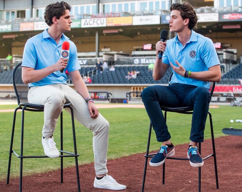 Chris and Stefan Caray do an Amarillo Sod Poodles pregame show.