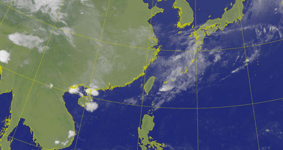 今（2日）東北季風影響及水氣偏多，北部及東北部天氣稍涼。（圖取自中央氣象署網站）