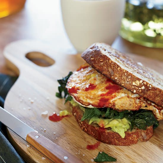 Egg Sandwich with Mustard Greens and Avocado