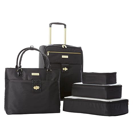 Samantha Brown 5pc Luggage Set with Spinner, Tote and Packing Cubes (Photo: HSN)