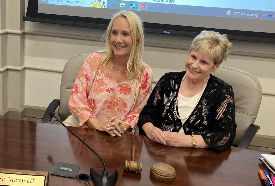 Claire Maxwell, left, and Shelia Bratton are selected to leadership position for the Rutherford County Board of Education on Tuesday, Sept. 5, 2023. Bratton will serve as the new chairwoman, and Maxwell as vice chairwoman.