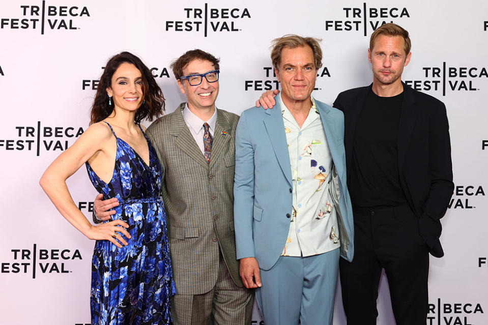 (L-R) Annie Parisse, Brett Neveu, Michael Shannon and Alexander Skarsgård attend the "Eric LaRue" premiere during the 2023 Tribeca Festivalat SVA Theatre on June 10, 2023 in New York City.