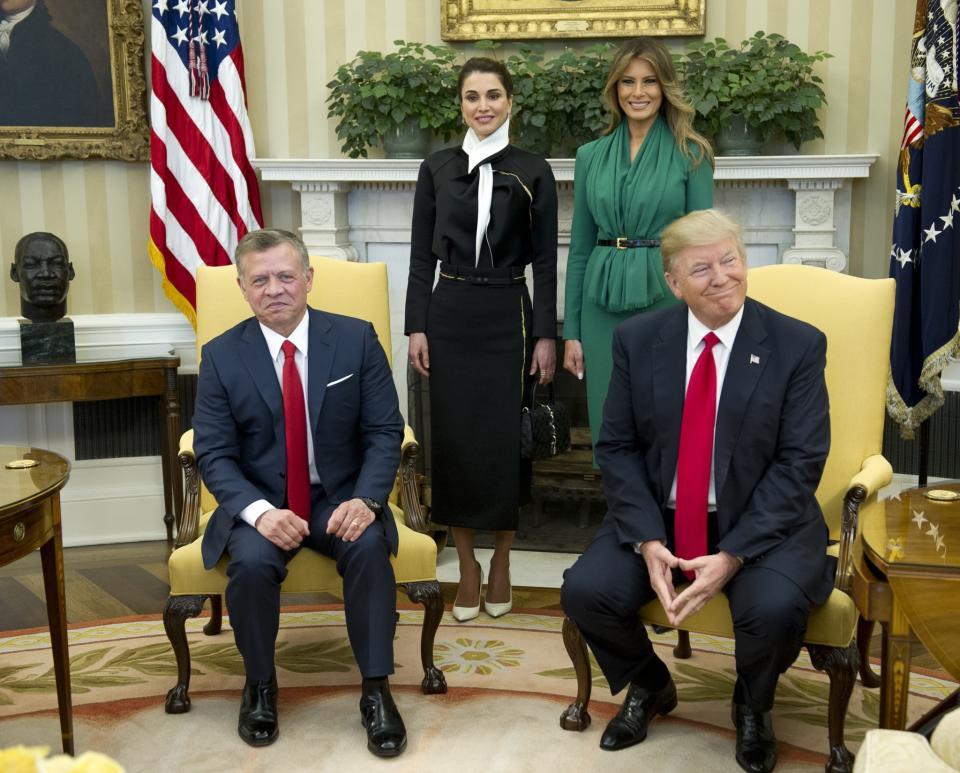 Melania Trump y la reina Rania en Washington