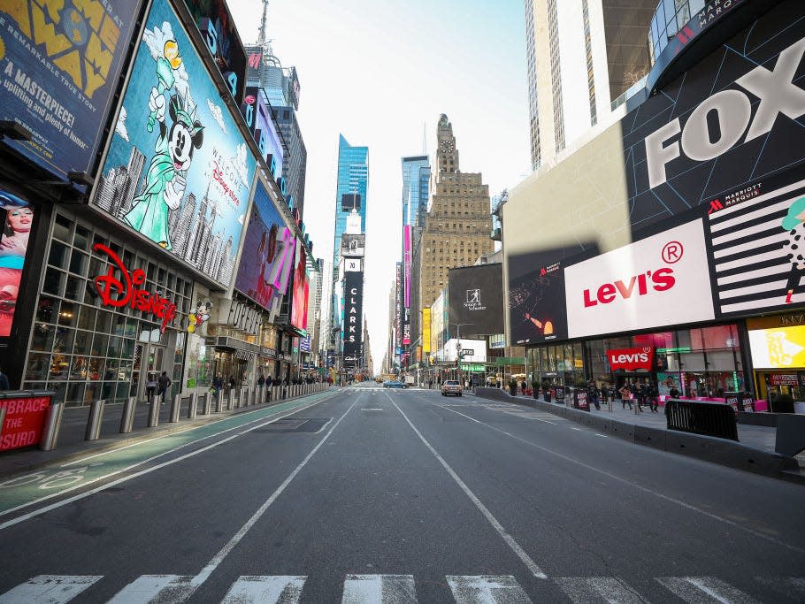 Der Time Square in New York City, USA. - Copyright: Anadolu Agency/Getty