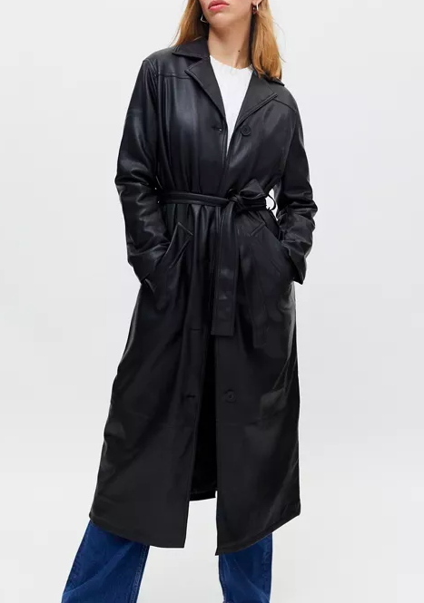 Luna Faux Leather Trench Coat