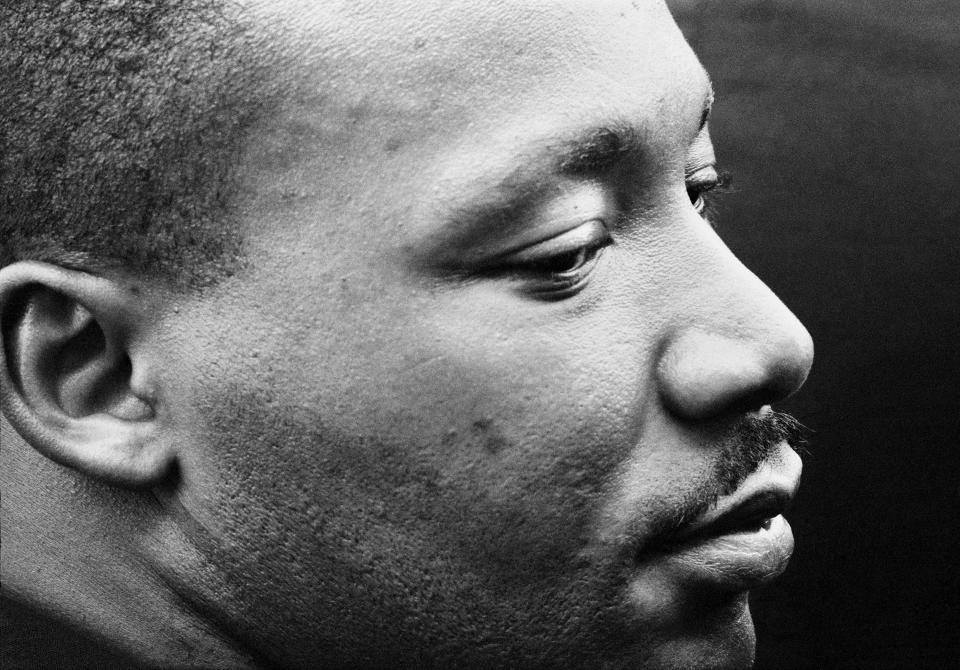 In this August 1963, photo provided by the Dan Budnik Estate and taken by photographer Dan Budnik, Martin Luther King, Jr. is deep in meditation after delivering his speech "I Have a Dream" at the March on Washington. Budnik an acclaimed photographer, noted for his portraits of artists in New York in the 1960s along with the civil rights movement and Native American culture, has died in Arizona at age 87. Budnik's nephew Kim Newton says his uncle died last Friday, Aug. 14, 2020, of natural causes at an assisted living facility in Tucson. (Dan Budnik/Dan Budnik Estate via AP)