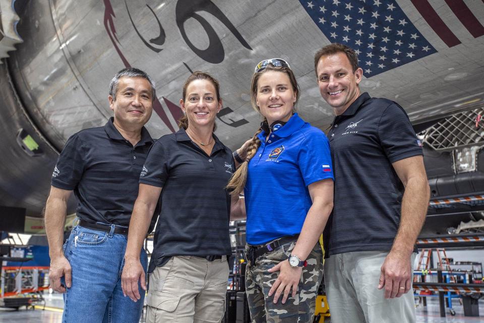 From left are JAXA (Japan Aerospace Exploration Agency) astronaut Koichi Wakata, mission specialist; NASA astronaut Nicole Mann, mission commander; Roscosmos cosmonaut Anna Kikina, mission specialist; and NASA astronaut Josh Cassada, pilot. SpaceX’s Falcon 9 rocket and Crew Dragon spacecraft are scheduled to lift off from Kennedy’s Launch Complex 39A. This will be the fifth crew rotation mission of SpaceX’s human transportation system and its sixth flight with astronauts to the space station for NASA’s Commercial Crew Program.