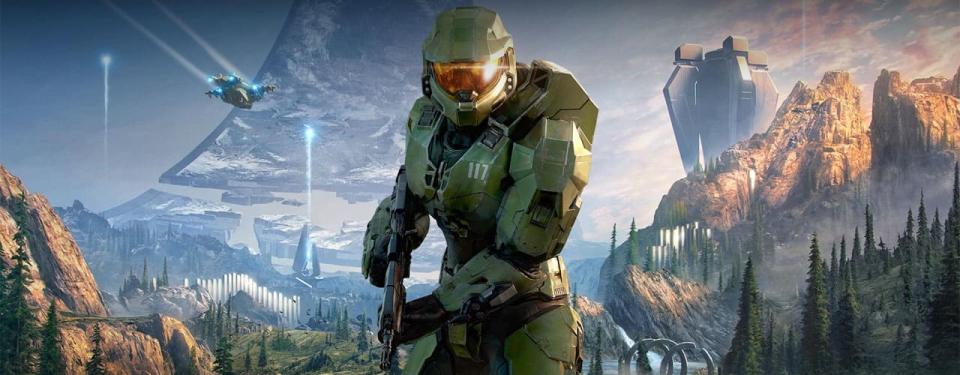 halo infinite microsoft masterchief on planet background