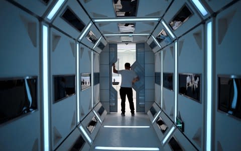 A man visits "Mars Base 1", a C-Space Project, in the Gobi desert - Credit: Wang Zhao AFP