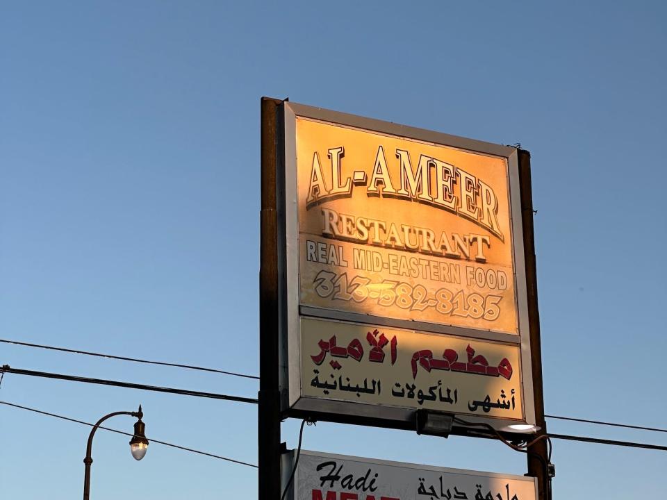 Many shops and restaurants in Dearborn advertise in Arabic alongside English.