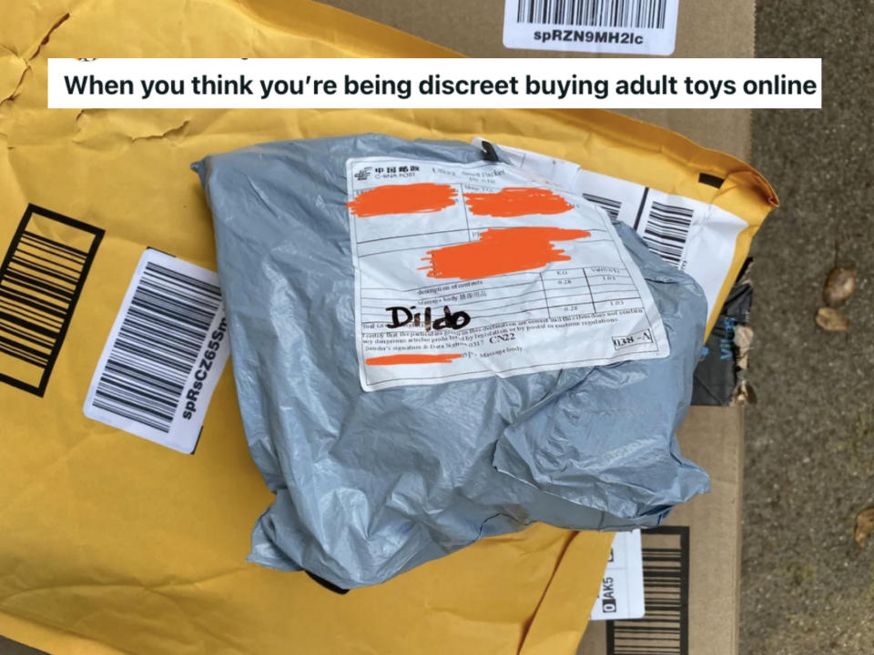 dildo written on the package