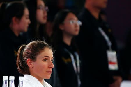 Tennis - China Open Women's Singles final - Beijing, China - 09/10/16 - Britain's Johanna Konta sits on the bench after losing to Poland's Agnieszka Radwanska. REUTERS/Thomas Peter