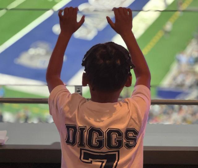 Cowboys' Newest Motivational Speaker  Trevon Diggs' son is in attendance 