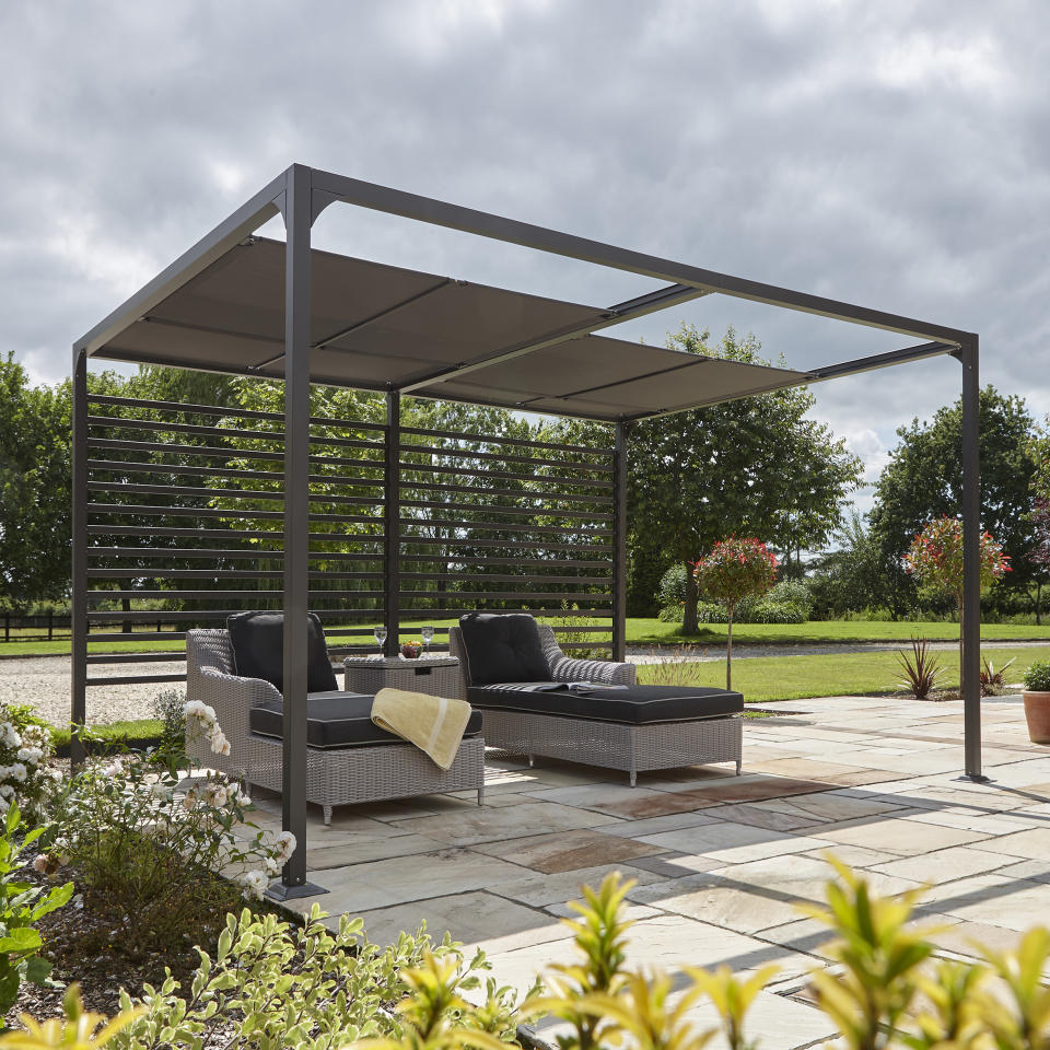 <p> Fan of pergolas? By adding one to your patio area it can transform the look and feel of your outside, carving it out as a lovely and convivial space in the backyard. It can also help to make your space look bigger than it is.&#xA0;Take a look at our guide to some brilliant pergola ideas. </p> <p> Chris Moorhouse, Category Director for Timber, Building, D&#xE9;cor and Garden at Wickes says: &apos;Creating a focal point is another great way to enhance your patio &#x2013; this can be done through statement tiles, fire pits, plants and accessories, such as pergolas.&apos; </p>