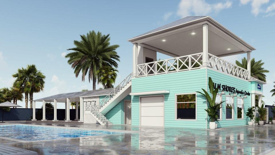 An artist's rendering of the future Palm Shores Aquatic Center.