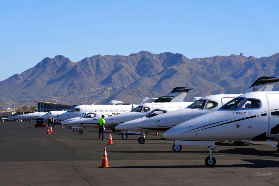 Scottsdale Arizona saw a deluge of private jets ahead of the Super Bowl in 2023.