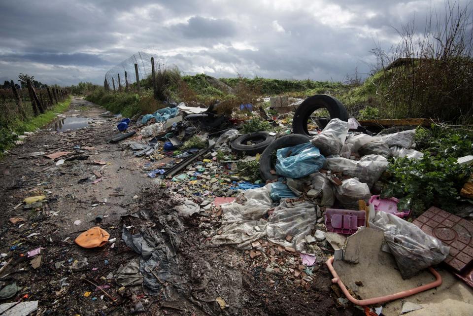 Illegal landfills that lack proper management, like this one in Italy, have become sources of arsenic and other heavy metals leaching into groundwater. <a href="https://newsroom.ap.org/detail/ItalyPoisonedLand/afd073dd0498463bbe946461eb5e52d1/photo?Query=arsenic&mediaType=photo&sortBy=creationdatetime:desc&dateRange=Anytime&totalCount=207&currentItemNo=96" rel="nofollow noopener" target="_blank" data-ylk="slk:AP Photo/Salvatore Laporta;elm:context_link;itc:0;sec:content-canvas" class="link ">AP Photo/Salvatore Laporta</a>