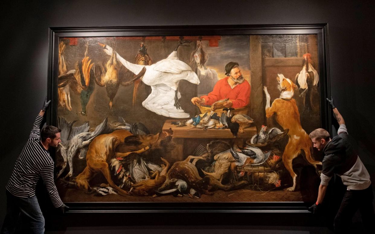 The Fowl Market, from the workshop of Frans Snyder, at the Fitzwilliam Museum in Cambridge - PA