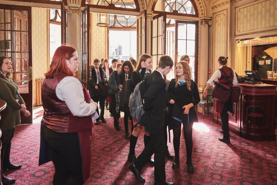 School pupils attend the Gielgud Theatre (Handout)